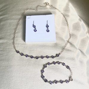 LAST CHANCE 10/13🔸 Lavender Purple Stone Earring Bracelet Necklace Jewelry Set